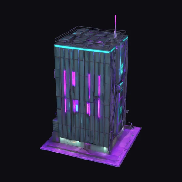 Cyberpunk Skyscraper Building