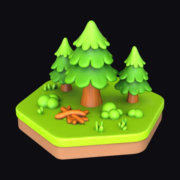 Forest Campfire Scene