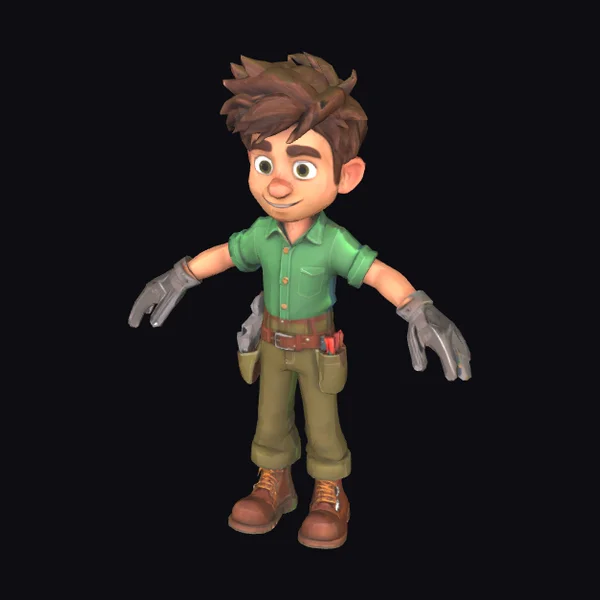 Cartoon Handyman Character