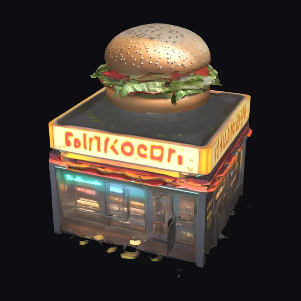 Burger on Kiosk Stand