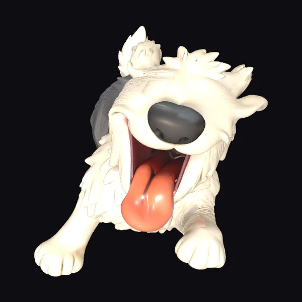 Happy Bobtail Dog Face