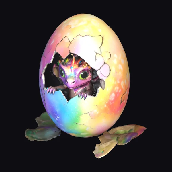 Rainbow Hatchling Emerging