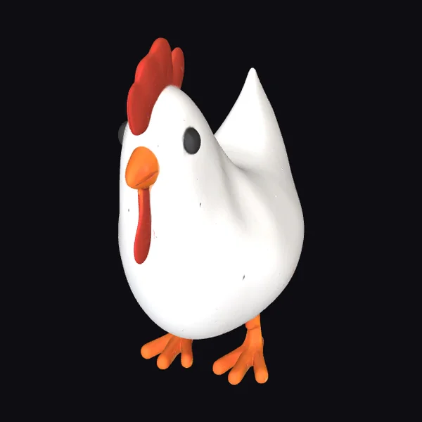 Cartoon White Hen