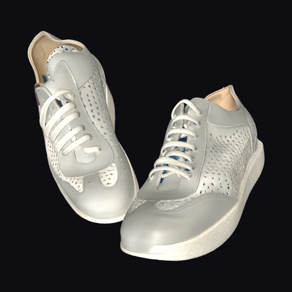 Gray Perforated Brogue Sneakers