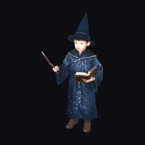 Young Wizard with Wand