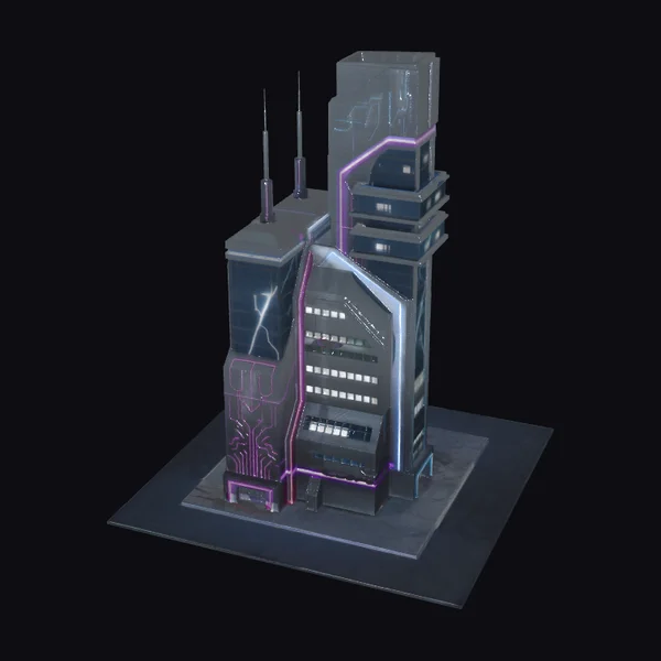 Neon Skyscraper Tower