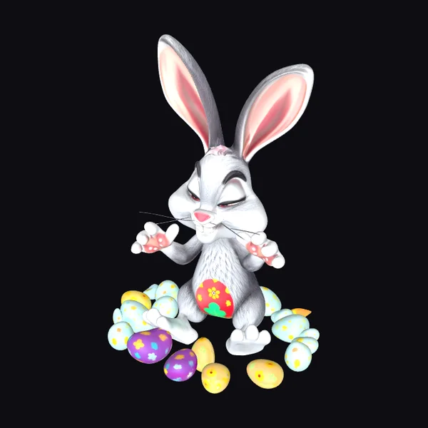 Easter Bunny Laying Eggs