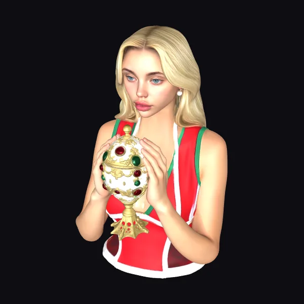 Woman Holding Jewel Egg