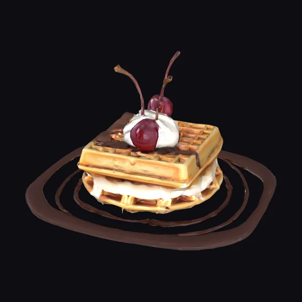 Belgian Waffle with Cherries