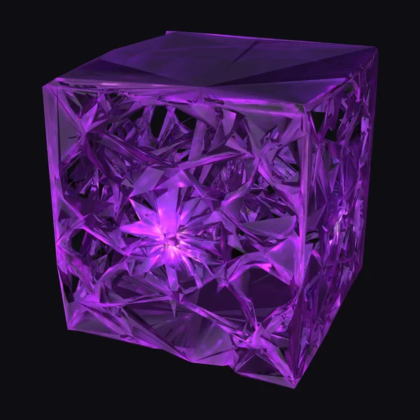 Glowing Purple Crystal Cube