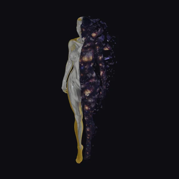 Split Cosmic Female Figure