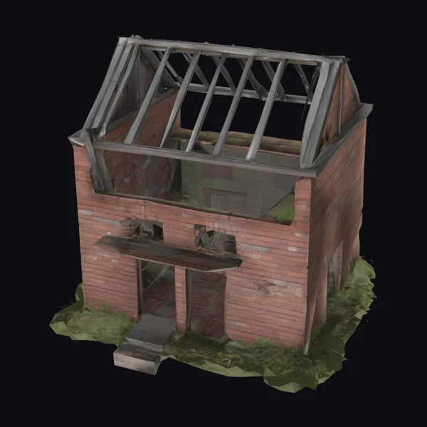 Abandoned Brick Building Ruin