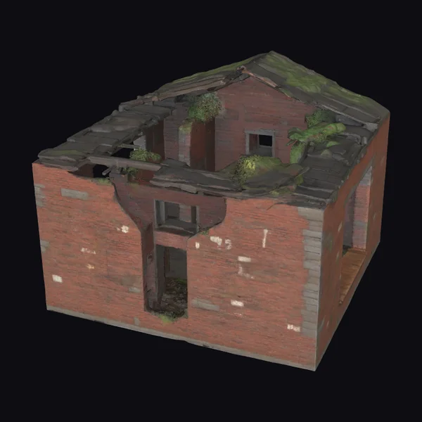 Abandoned Brick Building Ruin