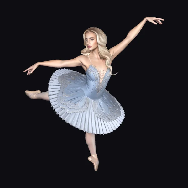 Blonde Ballerina in Blue