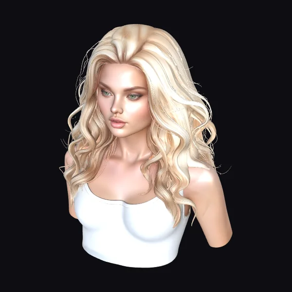 Blonde Woman Bust Portrait
