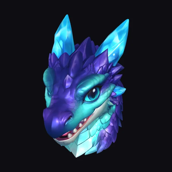 Azure Crystal Dragon Head