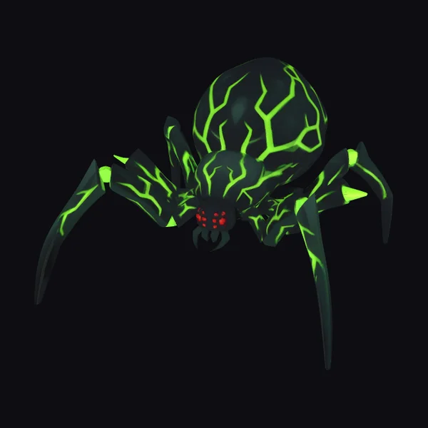 Glowing Black Spider