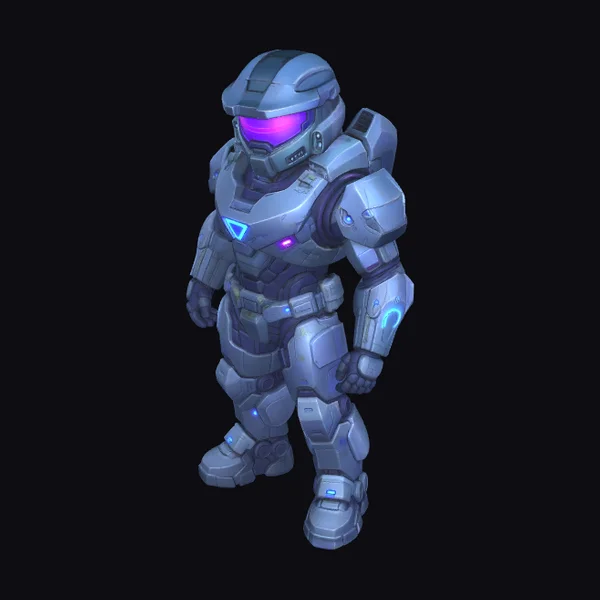 Neon Armored Warrior