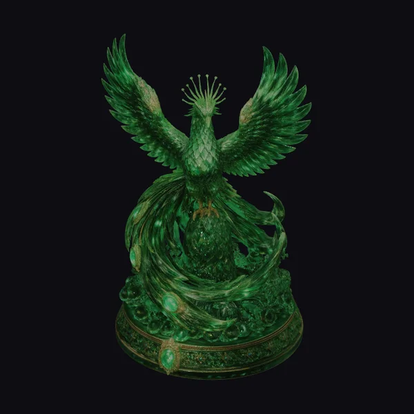 Emerald Phoenix Statue