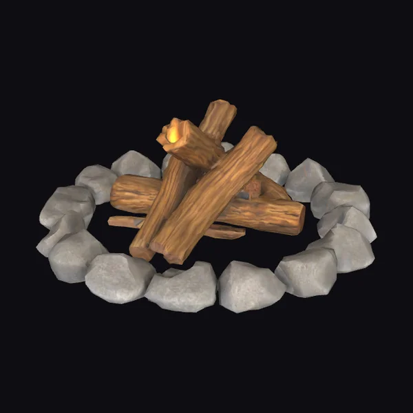Glowing Campfire Setup