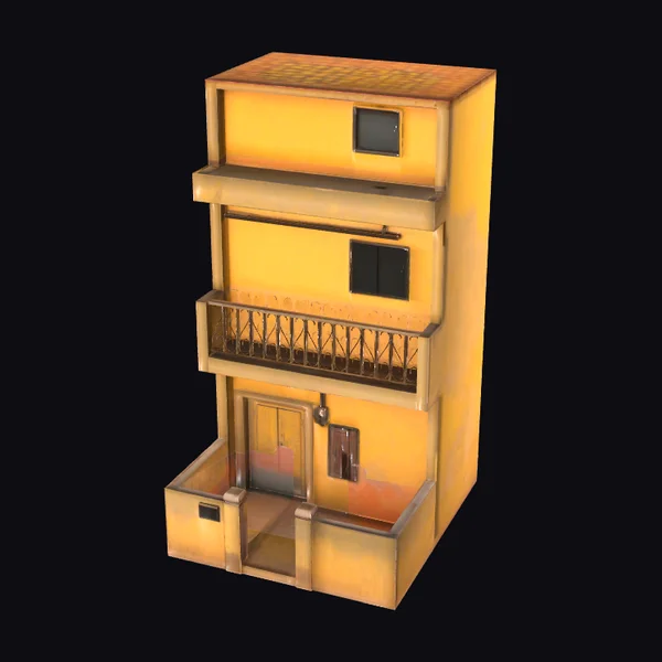 Yellow Three Story Building