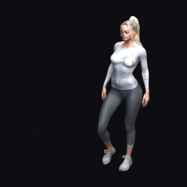 Blonde Woman in Workout Gear