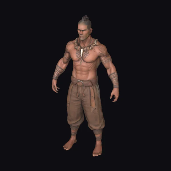 Muscular Warrior Standing Tall