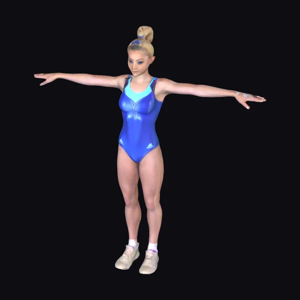 Female Gymnast in Blue