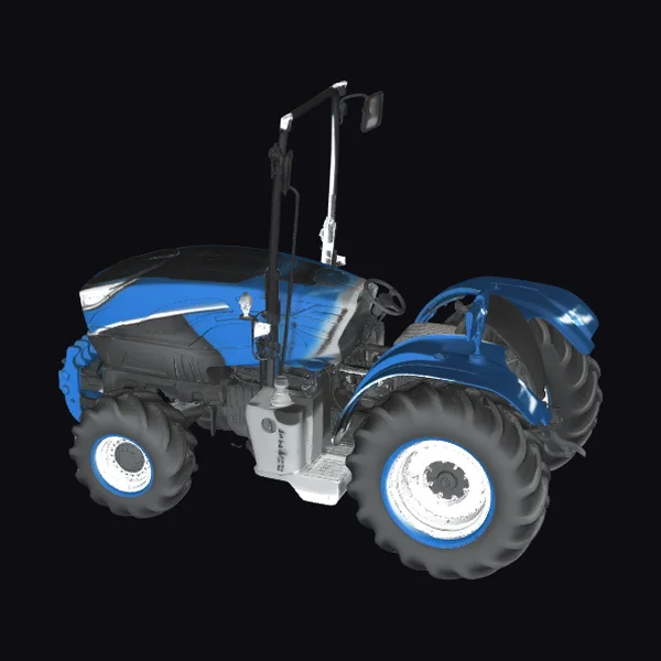 Blue Tractor on Display