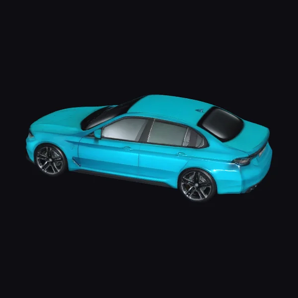 Turquoise Coupe Sports Car