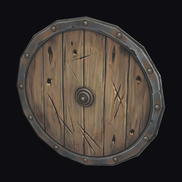 Wooden Shield with Metal Rim