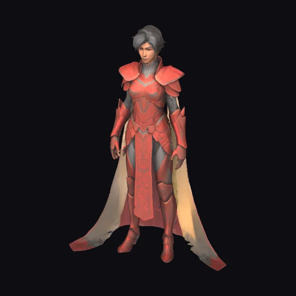 Female Warrior in Red Armor