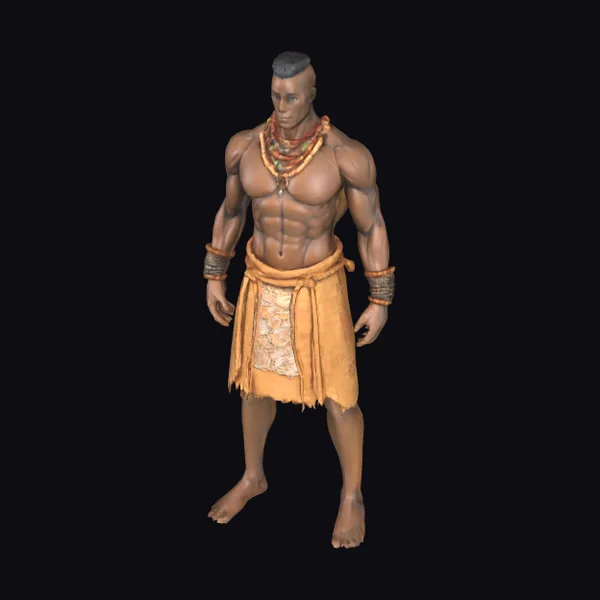 Muscular Tribal Warrior Male