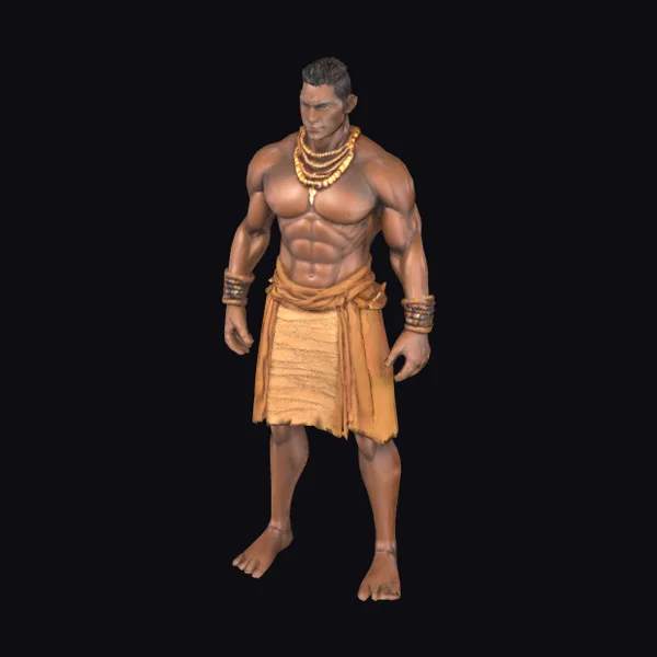 Muscular Tribal Warrior Male