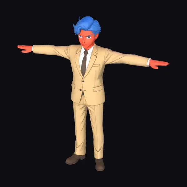 Businessman with Blue Hair