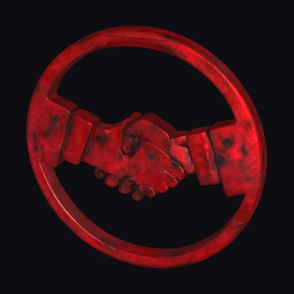 Red Shaking Hands Emblem