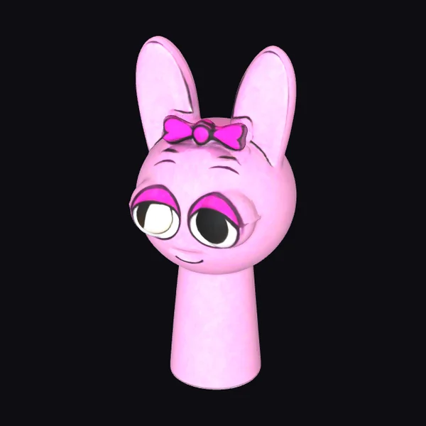 Pink Cartoon Bunny Head