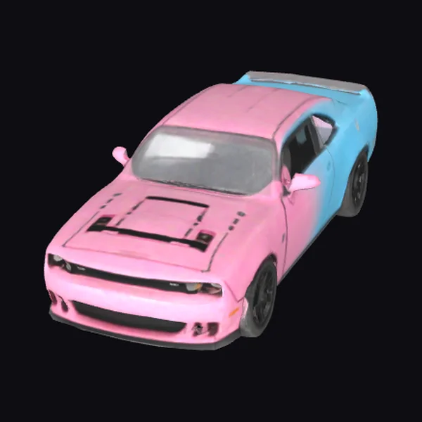 Pink Blue Muscle Car