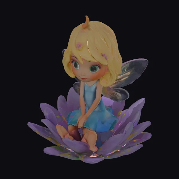 Fairy on Purple Flower
