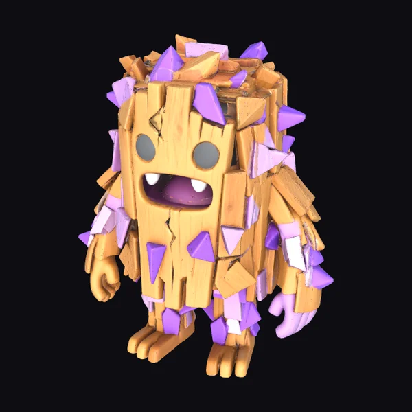 Wooden Monster Figurine