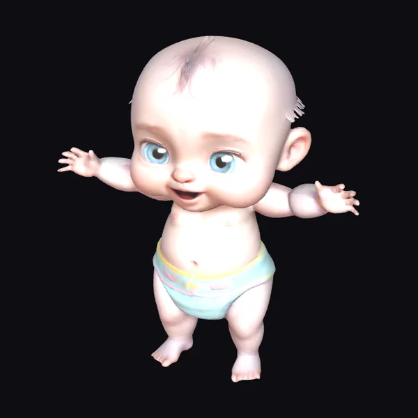 Baby in Pastel Diaper