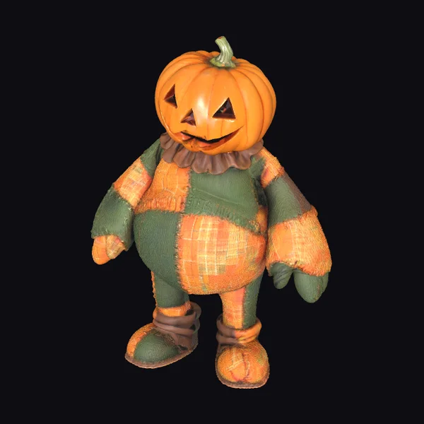 Patchwork Pumpkin Character