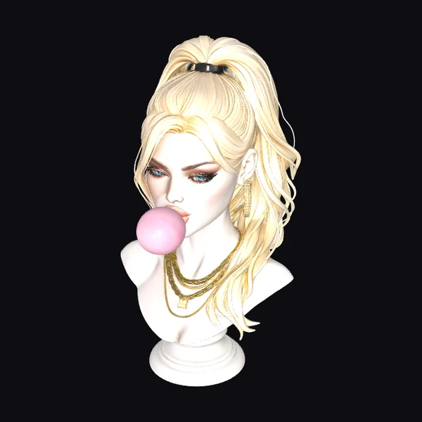 Blonde Bubblegum Girl Bust