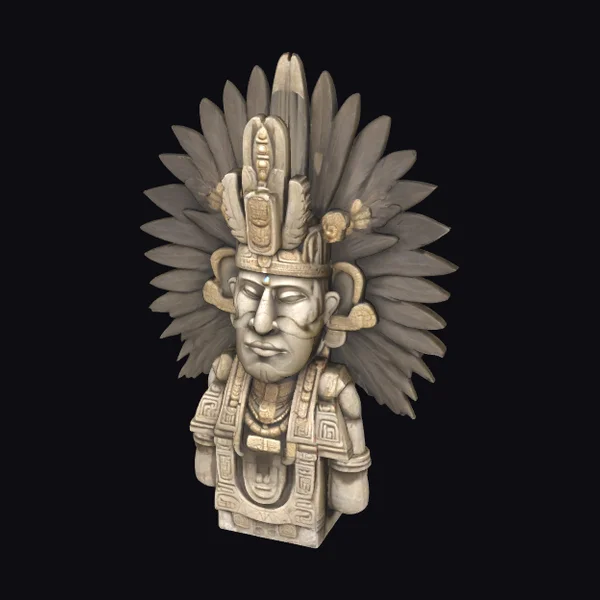 Ancient Aztec Warrior Bust