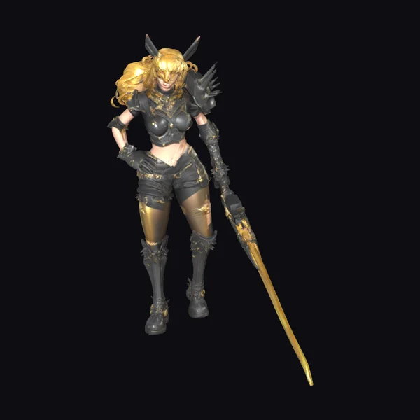 Blonde Warrior with Sword