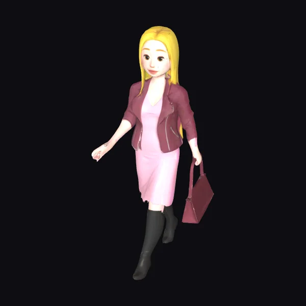 Blonde Woman with Purse