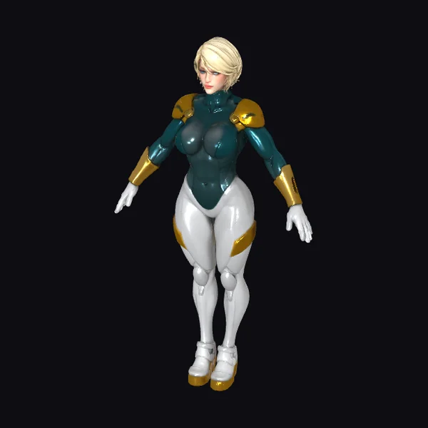 Blonde Female Superhero