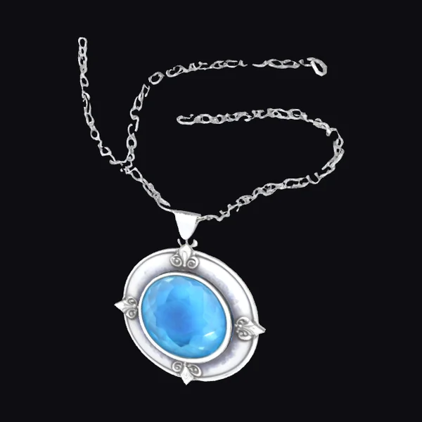 Blue Gemstone Silver Necklace