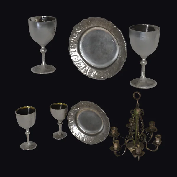 Antique Metal Tableware Set