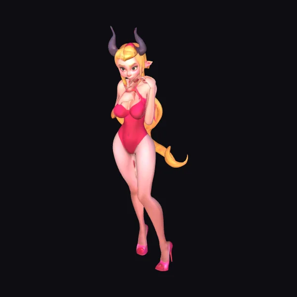 Blonde Demon Girl Swimsuit